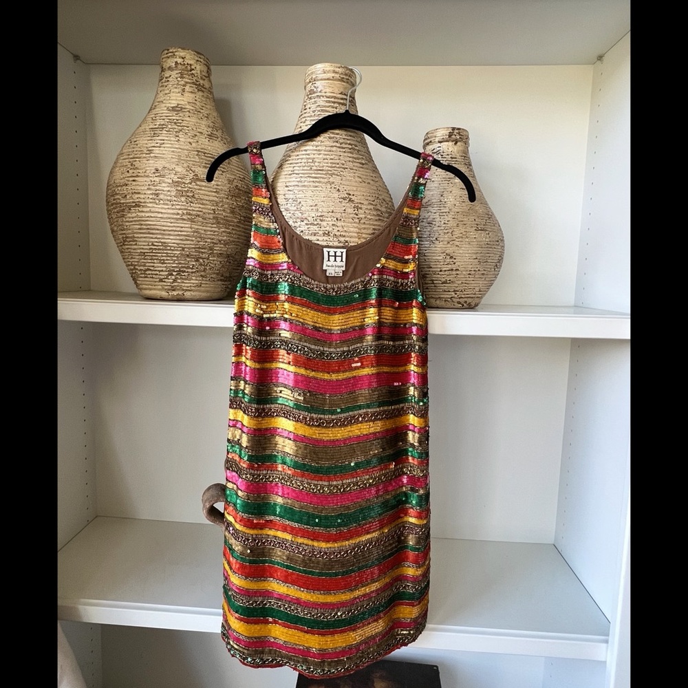 Striped sequin shift